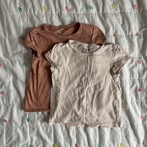 Kids Short Sleeve Tees (2 pack) in Brown and Cream